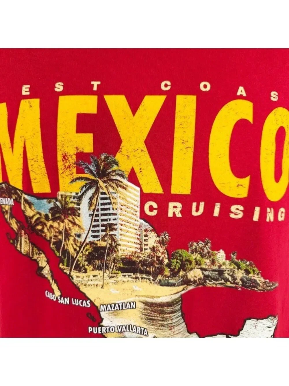 Mexico Cruising T Shirt Mens Size Medium Red Carnival Cruises Travel Tee